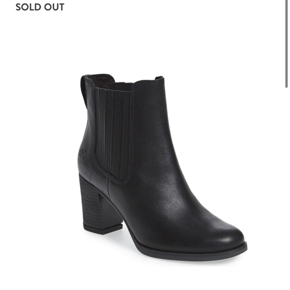 Black Heeled Leather Booties